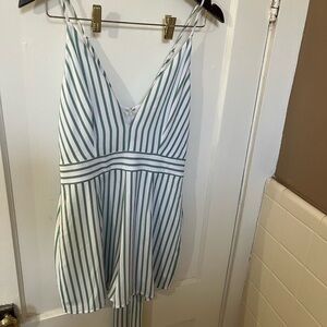 Gianni Bini White and Green Striped Romper